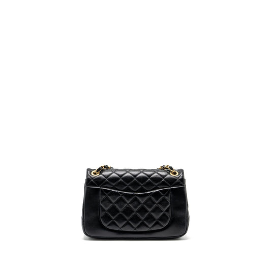 Chanel Quilted Flap Bag Lambskin Black  (Microchip)
