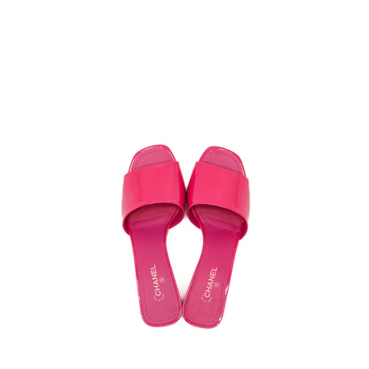 Chanel size 37 sandals patent pink