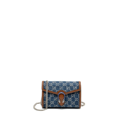 Gucci Dionysus Chain Wallet Bag GG Supreme Denim/Leather Multicolour Hardware