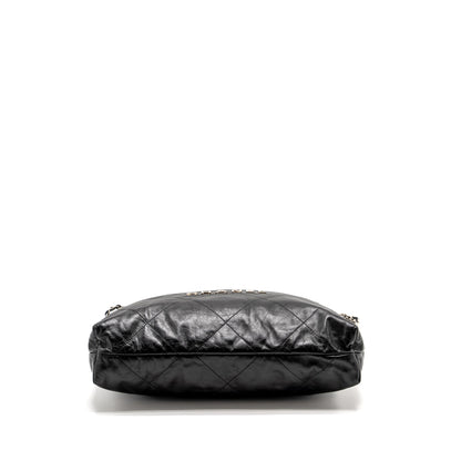 Chanel Medium 22 Shiny Calfskin Black  (microchip)