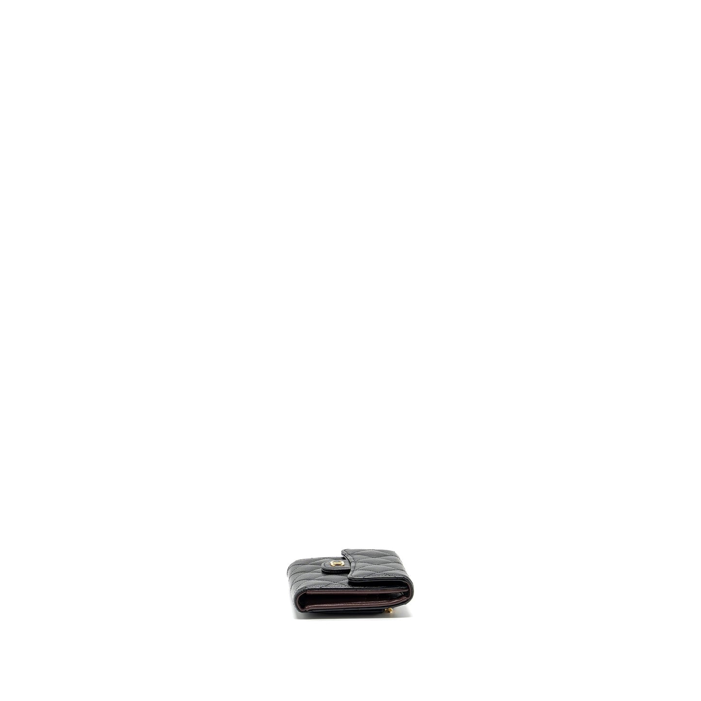Chanel Classic Compact Wallet Caviar Black (Microchip)