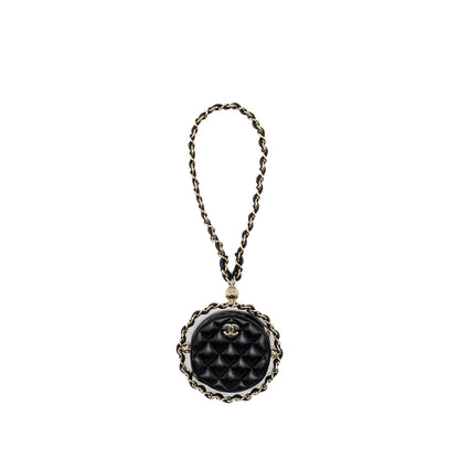 Chanel 22C Round Clutch With Chain Lambskin Black