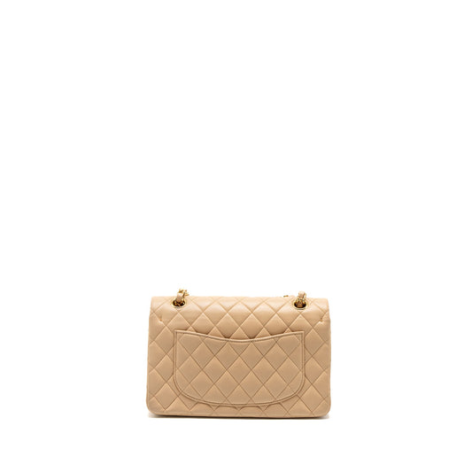 Chanel Small Classic Flap Bag Lambskin Beige