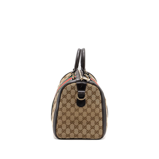 Gucci Boston Bag GG Supreme Canvas brown L