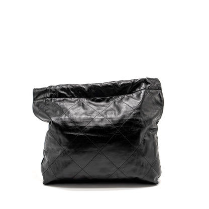 Chanel Medium 22 Shiny Calfskin Black  (microchip)