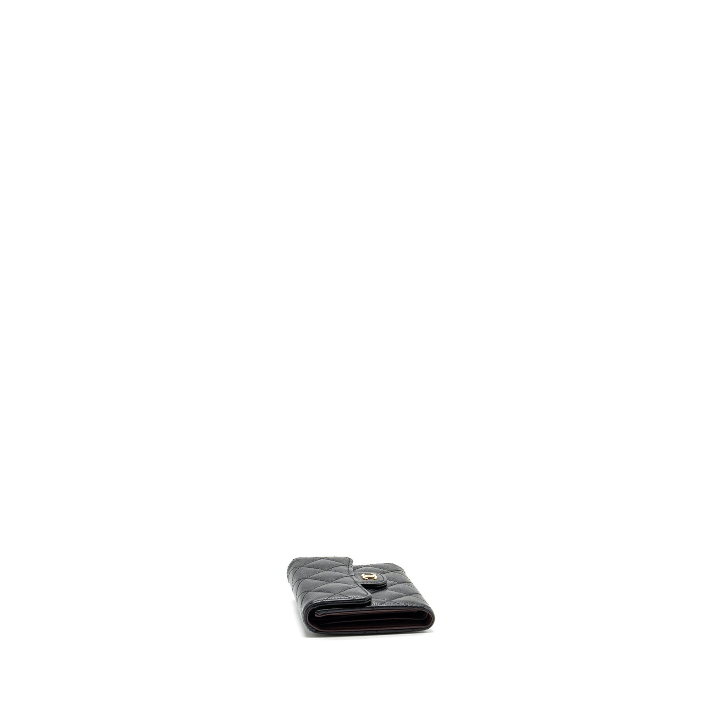 Chanel Classic Compact Wallet Caviar Black (Microchip)