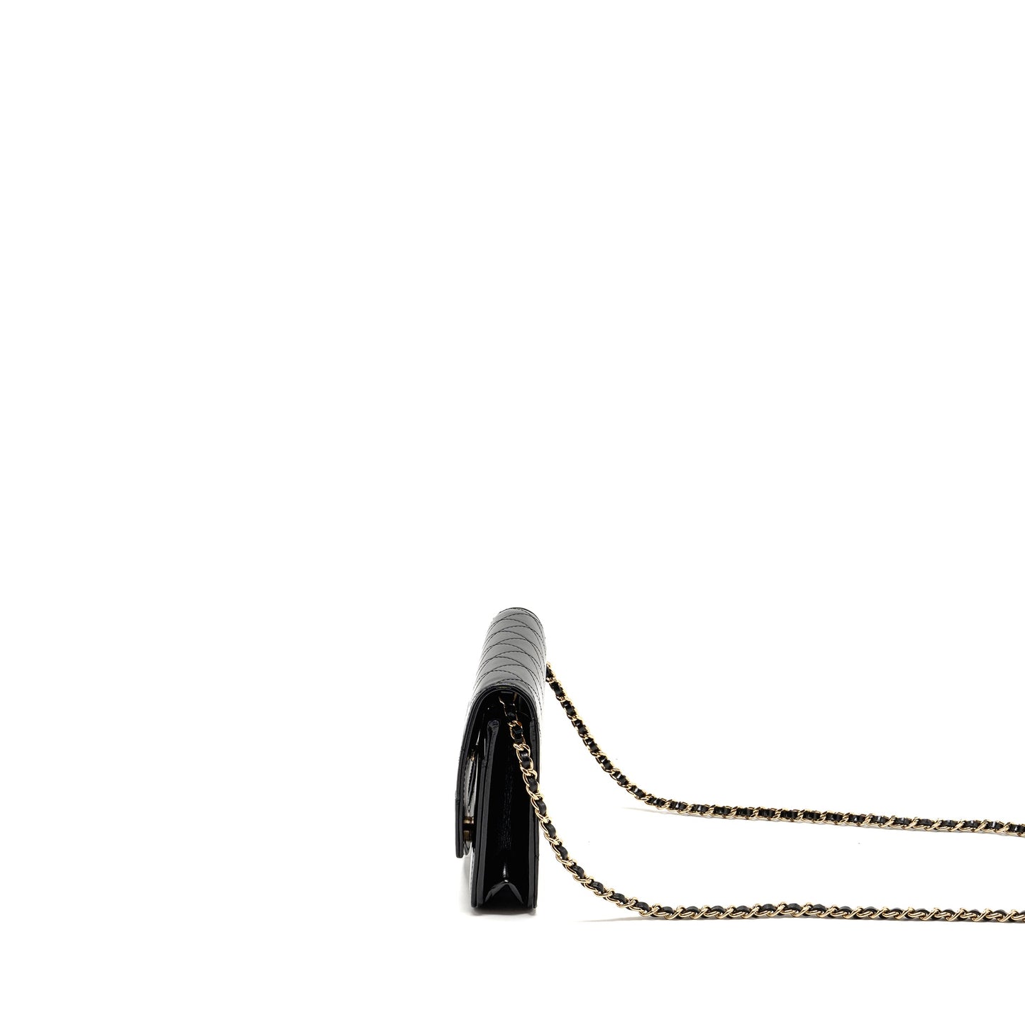 Chanel 24c 31 Wallet On Chain Shiny Calfskin Black L (Microchip)