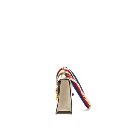 Gucci Small Sylvia Bag Bee and Star Printed Calfskin White