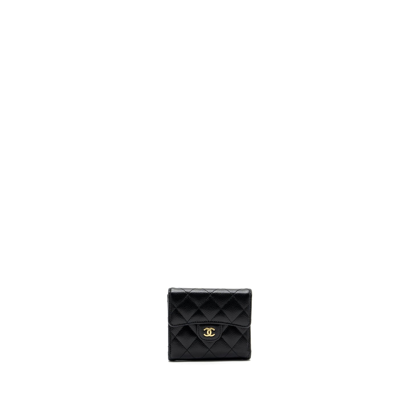 Chanel Classic Compact Wallet Caviar Black (Microchip)