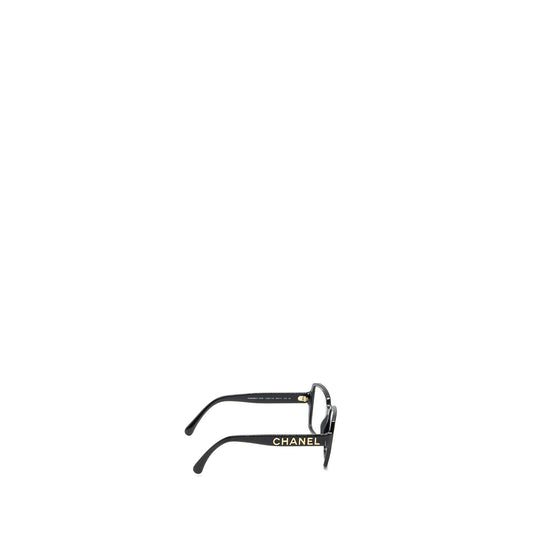 Chanel Square Glasses Frame With Chanel Letter Black