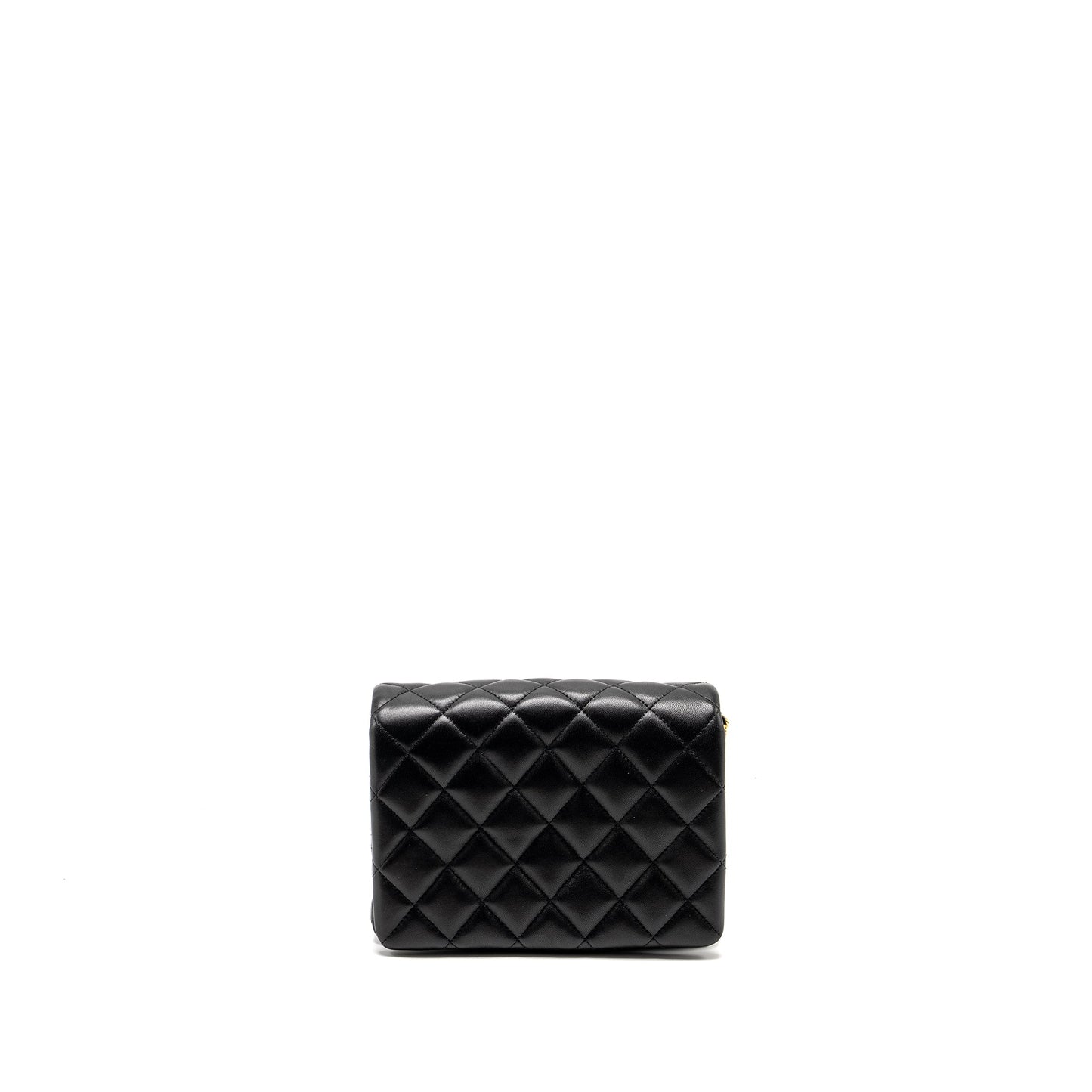 Chanel 22A Button on chain Flap Bag Lambskin Black  (Microchip)