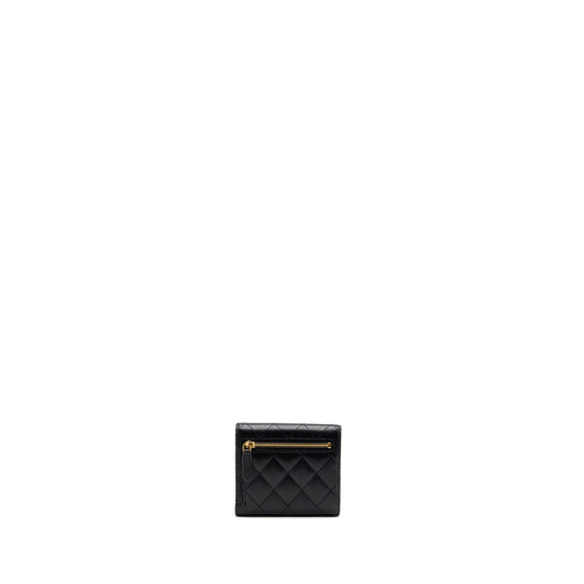 Chanel classic compact wallet caviar black  (Microchip)