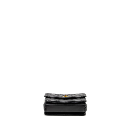 Chanel 22A Button on chain Flap Bag Lambskin Black  (Microchip)