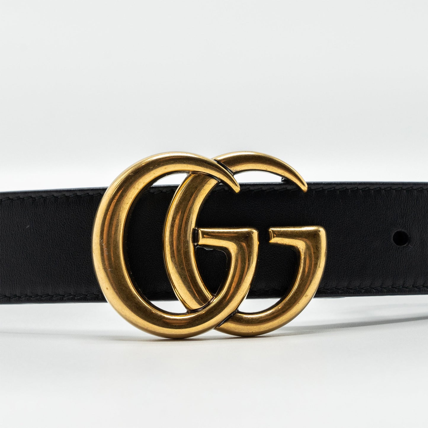 Gucci Size 75 GG Marmont Leather Belt Black