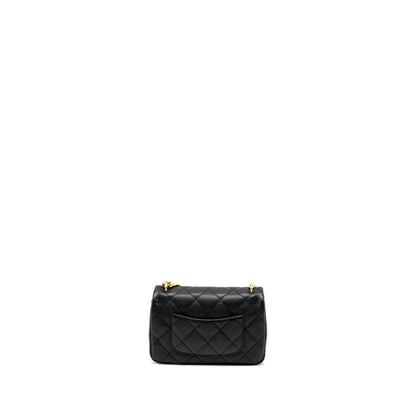 Chanel 24p Coco Love Mini Flap Bag Adjustable Chain Caviar Black Brush  (Microchip)