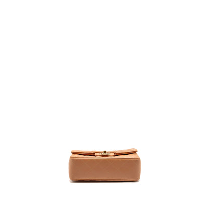 Chanel Mini Rectangular Flap Bag Lambskin Dark Beige L