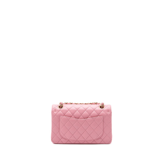 Chanel Small Classic Double Flap Bag Lambskin Pink L(Microchip)