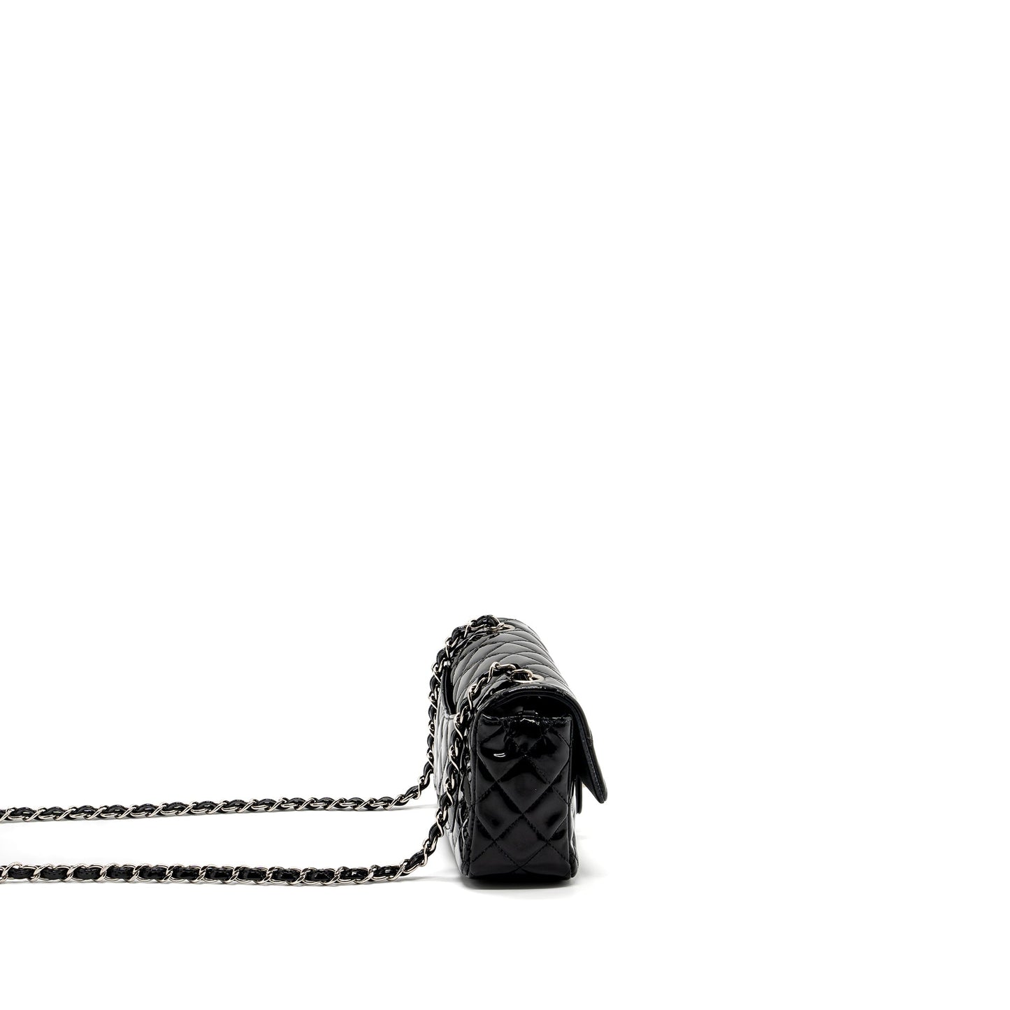 Chanel Mini Rectangular Flap Bag Patent Black