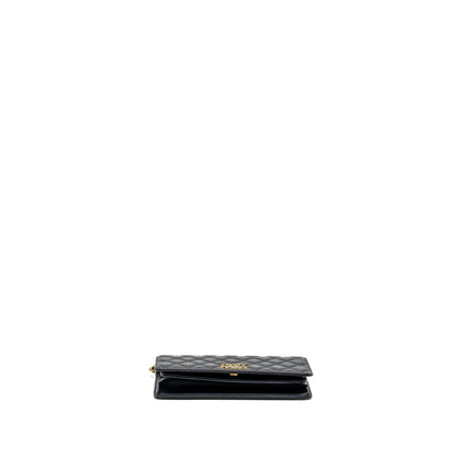 Chanel 23A clutch with chain lambskin black  (microchip)