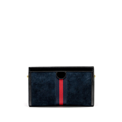 Gucci Ophidia Chain Bag Dragon Embroidered Suede Blue/Black/Multicolour
