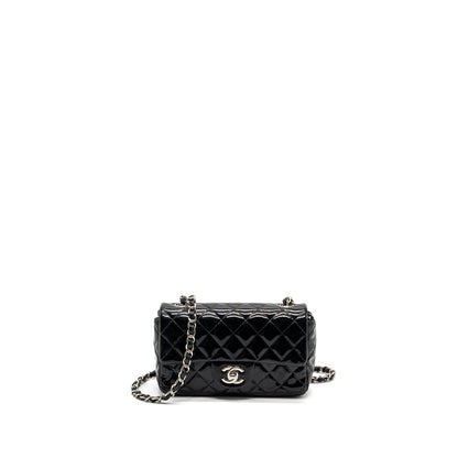 Chanel Mini Rectangular Flap Bag Patent Black