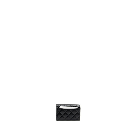 Chanel classic flap card holder caviar black  (microchip)