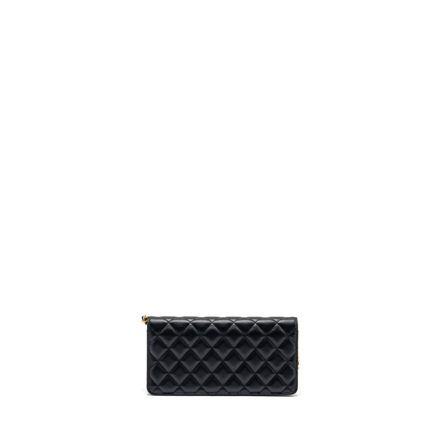 Chanel 23A clutch with chain lambskin black  (microchip)