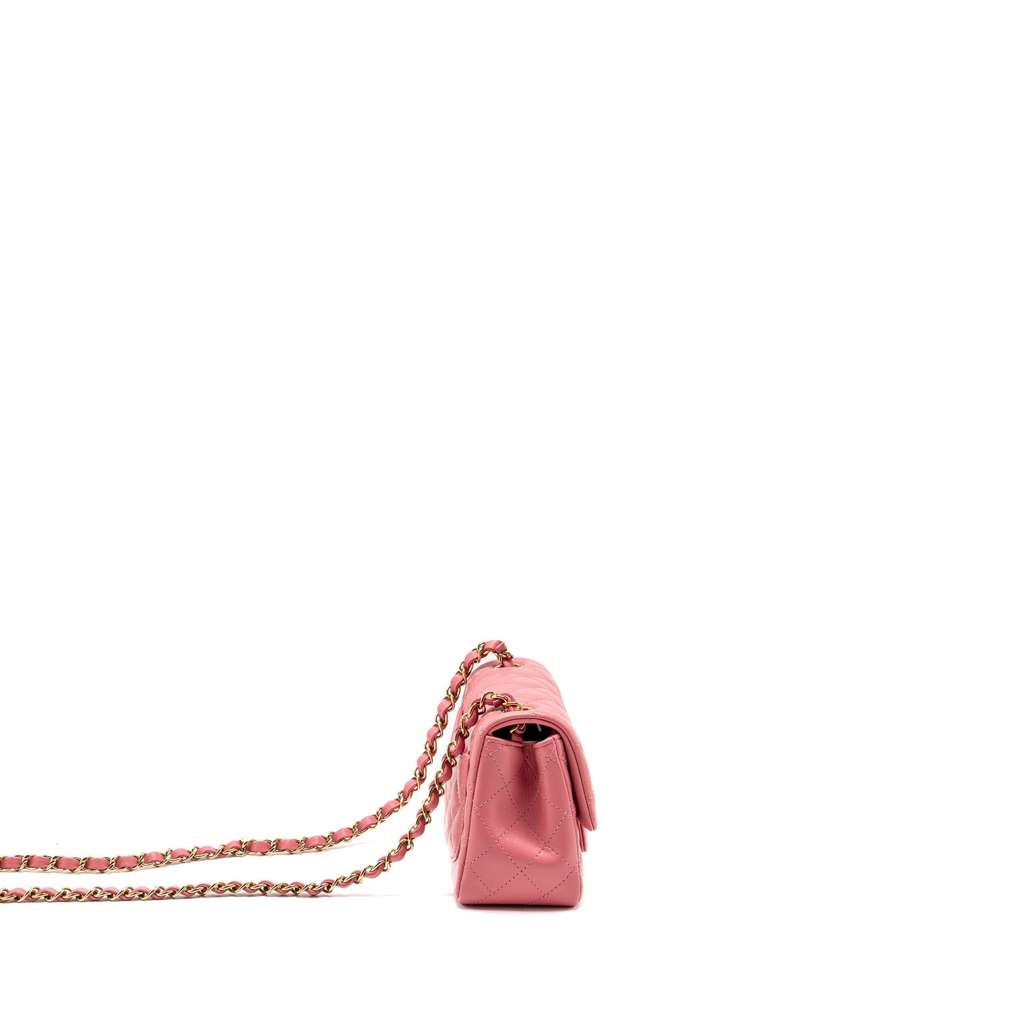 Chanel Mini Square Flap Bag Lambskin PInk L (Microchip)