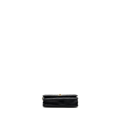 Chanel Pearl Crush Wallet On Chain Lambskin Black