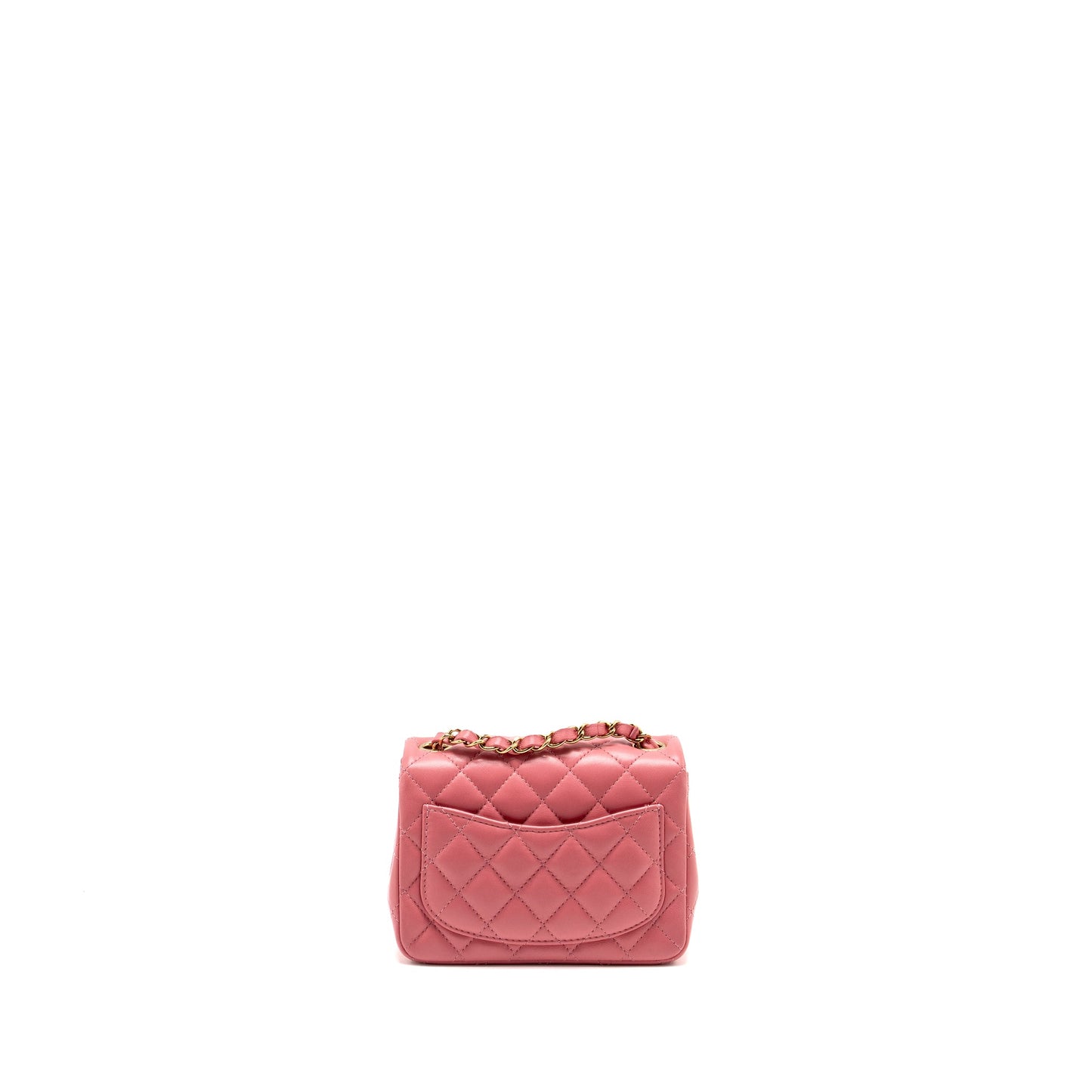 Chanel Mini Square Flap Bag Lambskin PInk L (Microchip)