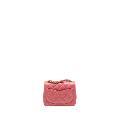 Chanel Mini Square Flap Bag Lambskin PInk L (Microchip)