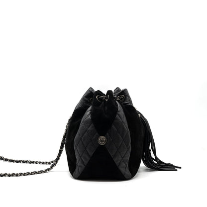 Chanel Bucket Bag Goatskin/Sue Calfskin Black
