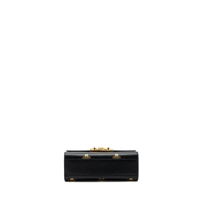 Gucci padlock chain bag bee print calfskin black