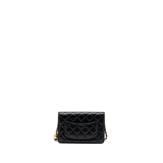 Chanel Pearl Crush Wallet On Chain Lambskin Black