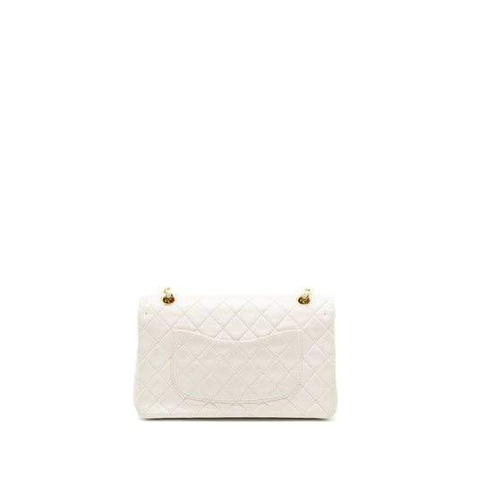 Chanel Vintage Medium Classic Double Flap Bag Lambskin White