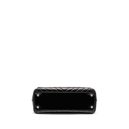 Chanel Medium Coco Handle Chevron Calfskin Black