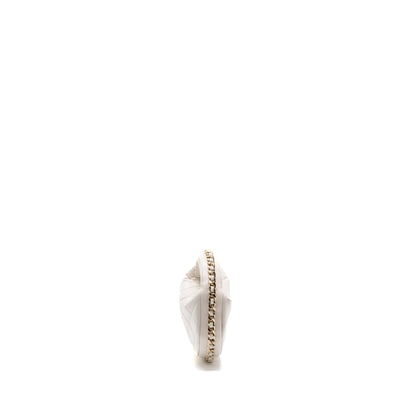 Chanel 23C round clutch lambskin white L (microchip)