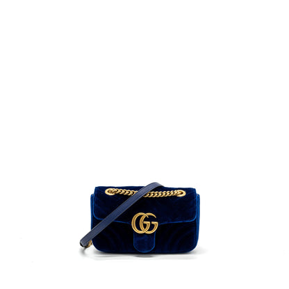 Gucci mini GG marmont bag velvet blue