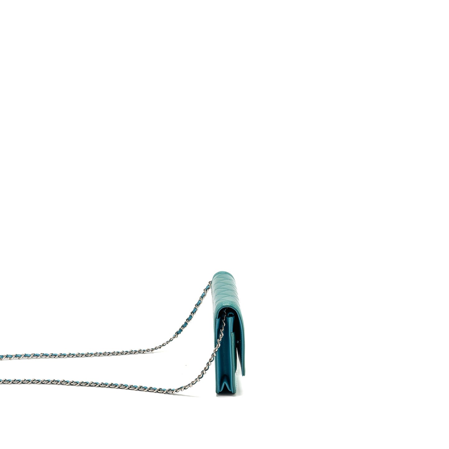 Chanel Boy Wallet on Chain Patent Green