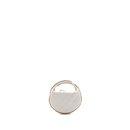 Chanel 23C round clutch lambskin white L (microchip)