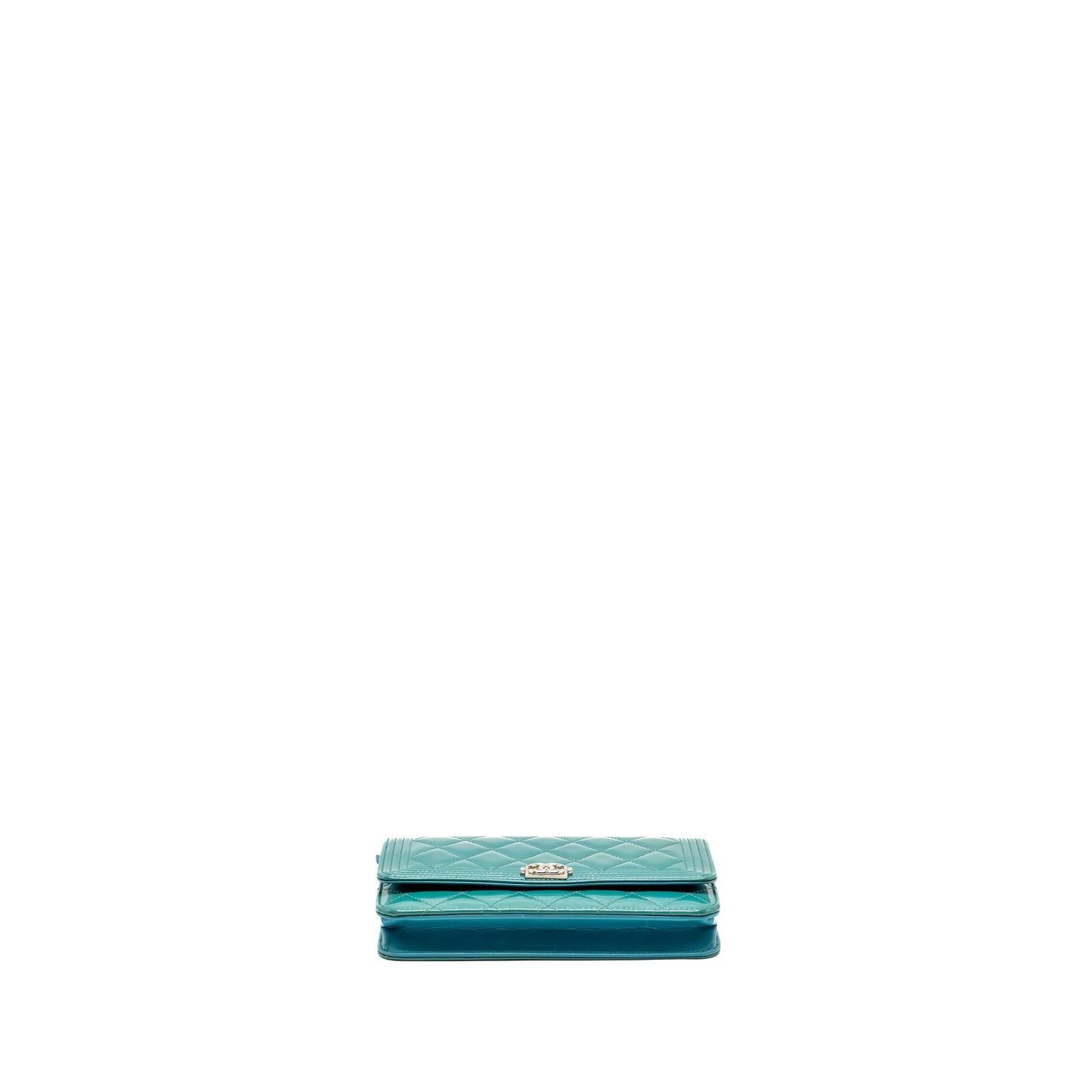 Chanel Boy Wallet on Chain Patent Green