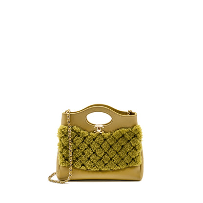 Chanel Mini 31 Bag Calfskin/Fur Olive Green L(Microchip)