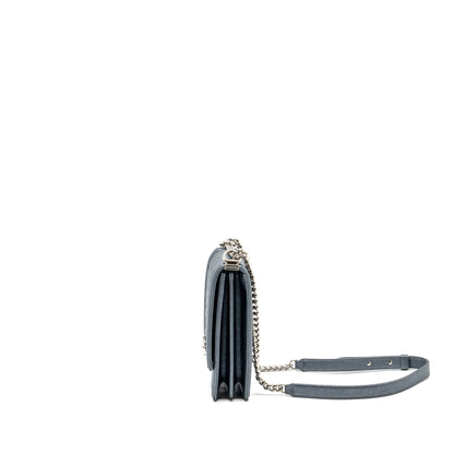 Chanel North South Boy Bag caviar metallic grey