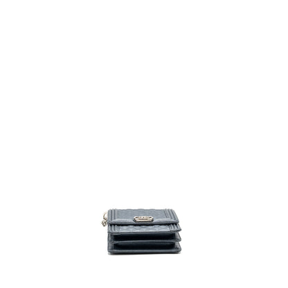 Chanel North South Boy Bag caviar metallic grey