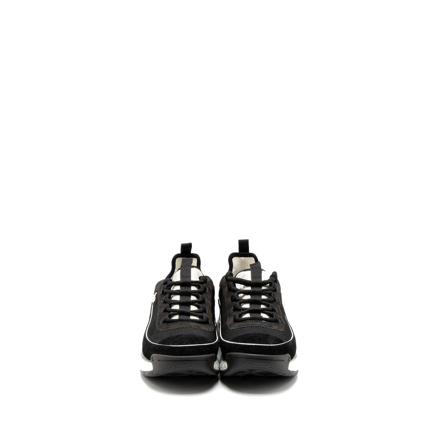 Chanel Size 44 Classic Sneaker Fabric/Suede Calfskin Black/White