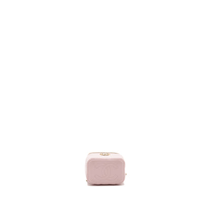 Chanel mini vanity with giant chain lambskin light pink L