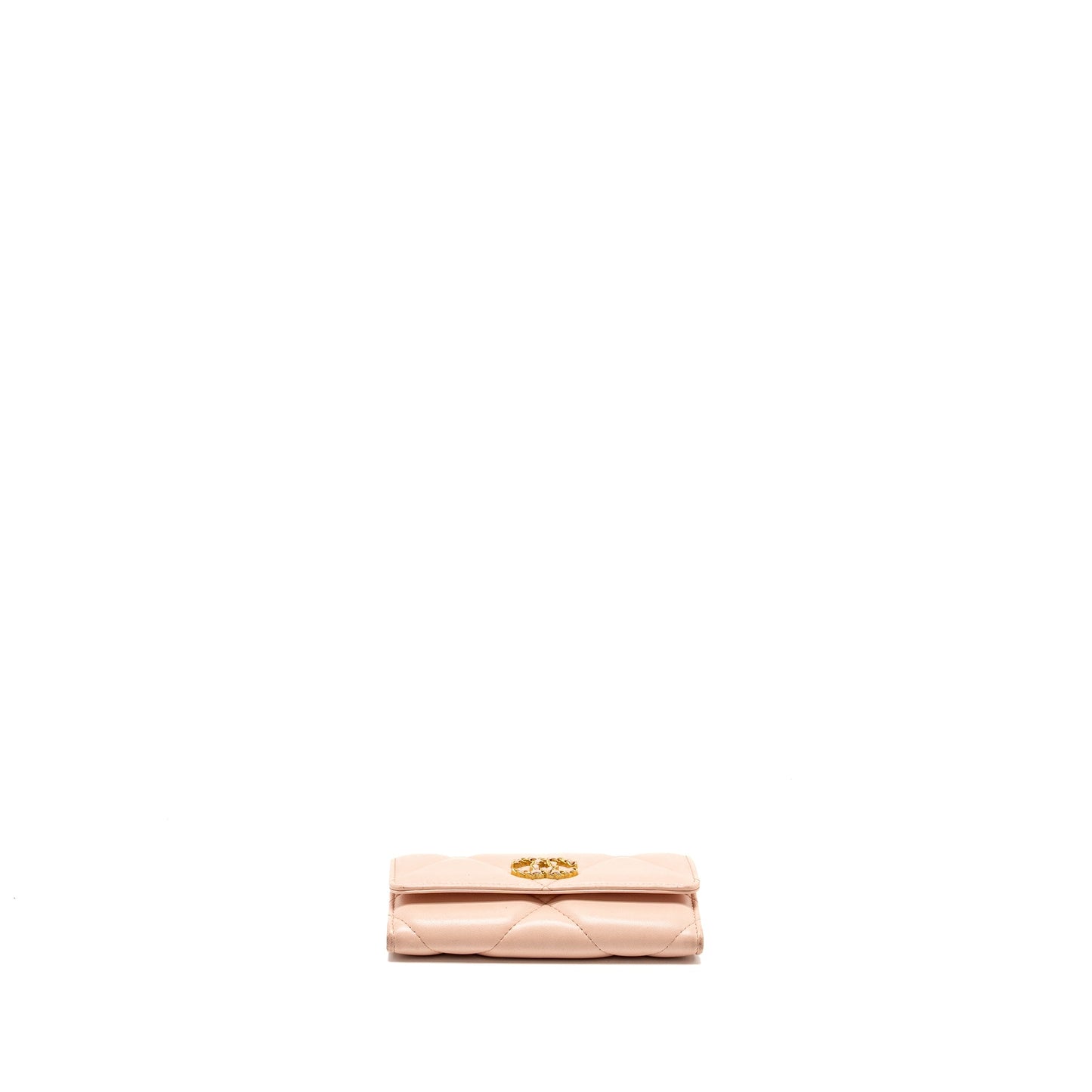 Chanel 19 Long Flap Wallet Lambskin Pink  (Microchip)