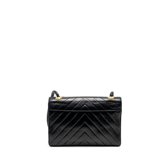 Chanel Vintage chevron flap bag lambskin black