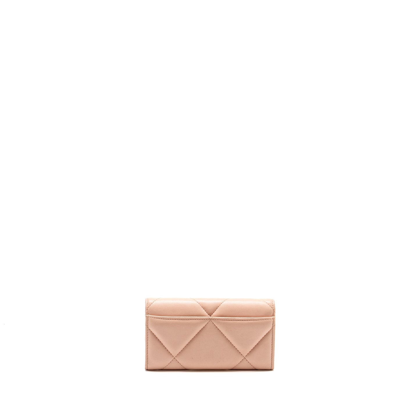 Chanel 19 Long Flap Wallet Lambskin Pink  (Microchip)