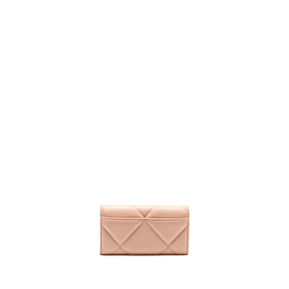 Chanel 19 Long Flap Wallet Lambskin Pink  (Microchip)